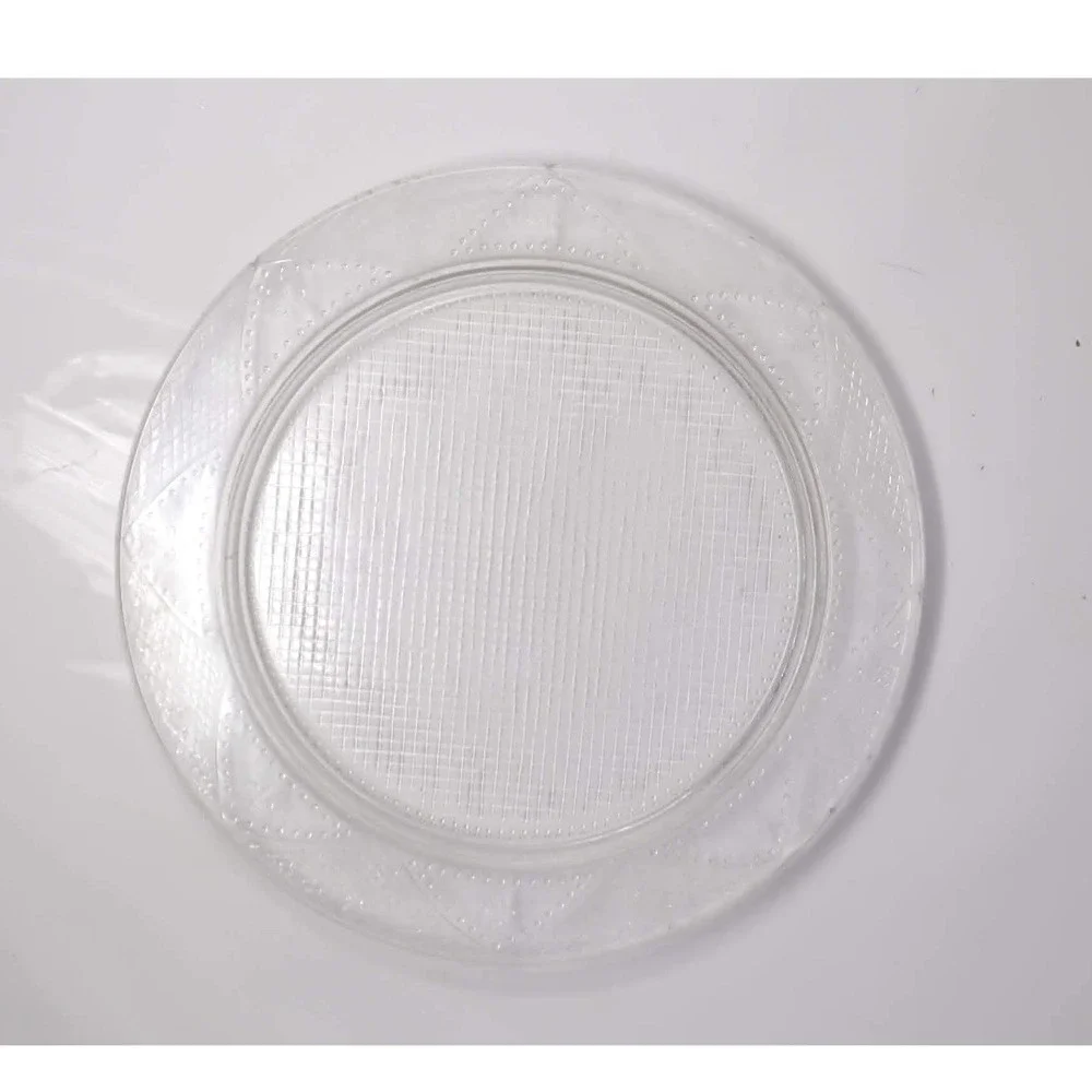 Clear Glass Candle Plate Yankee Candle 10.5in Unisex New Vintage Fleur-de-lis